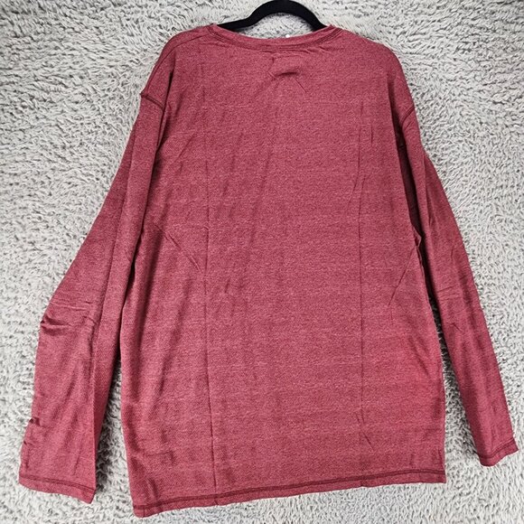 PX Shirt Mens XXL Burgundy Red Long Sleeve Pullover Button Henley *NWT* - Picture 8 of 10